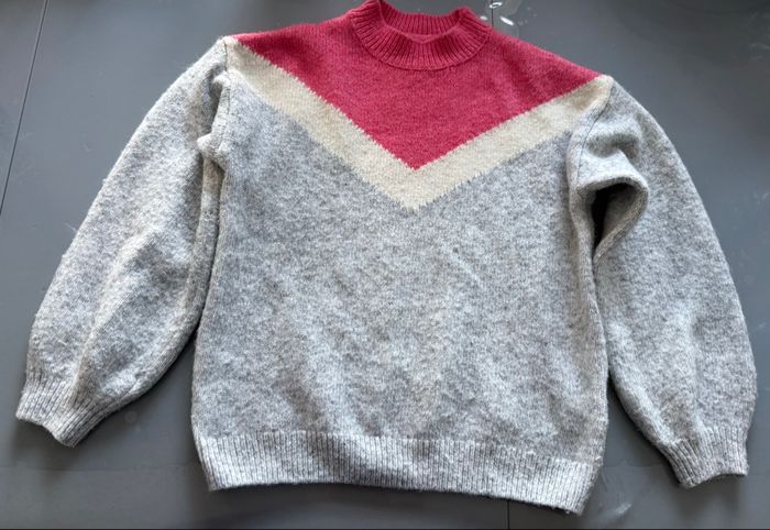 Pull fille Vert Baudet T 10 ans gris et rose - photo numéro 2