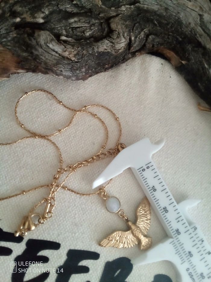 Collier aigle avec pierre de lune - photo numéro 3