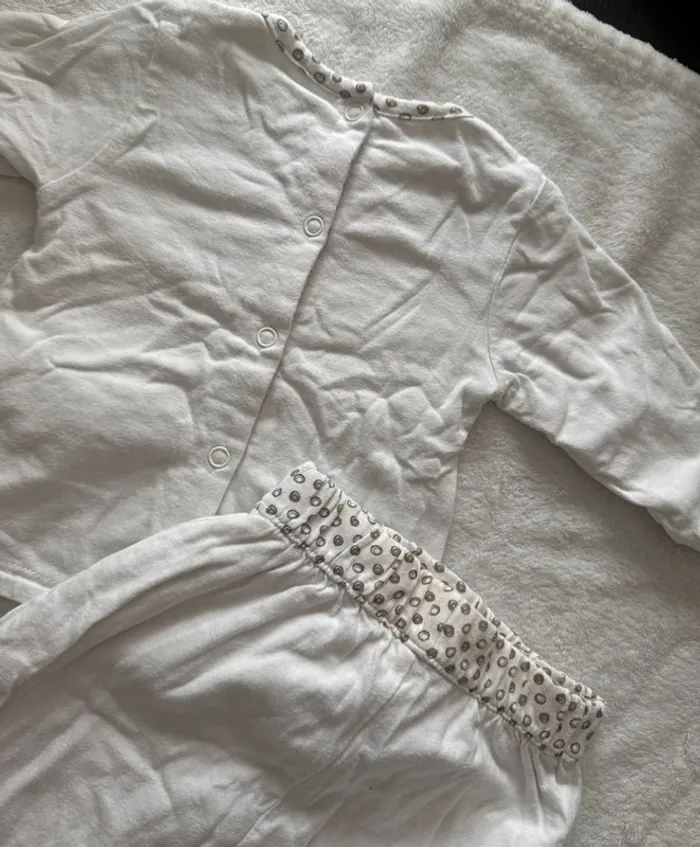 Ensemble blanc garçon coton 3 mois - photo numéro 4