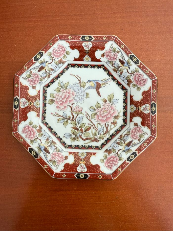 Assiette deco japonais décor oiseau floral vintage