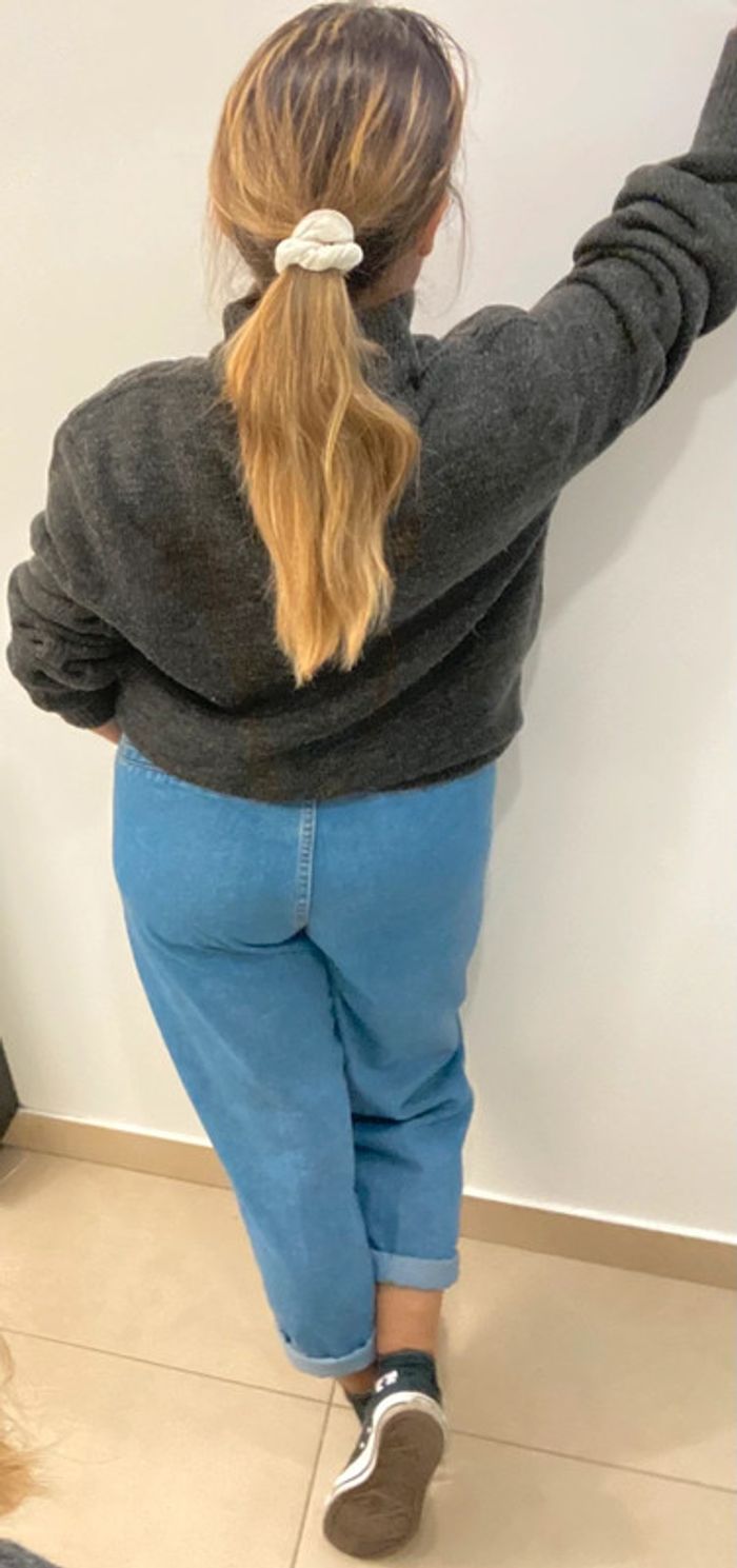 Superbe Pull Gris Chiné Avec  Boutons Taille M - photo numéro 8