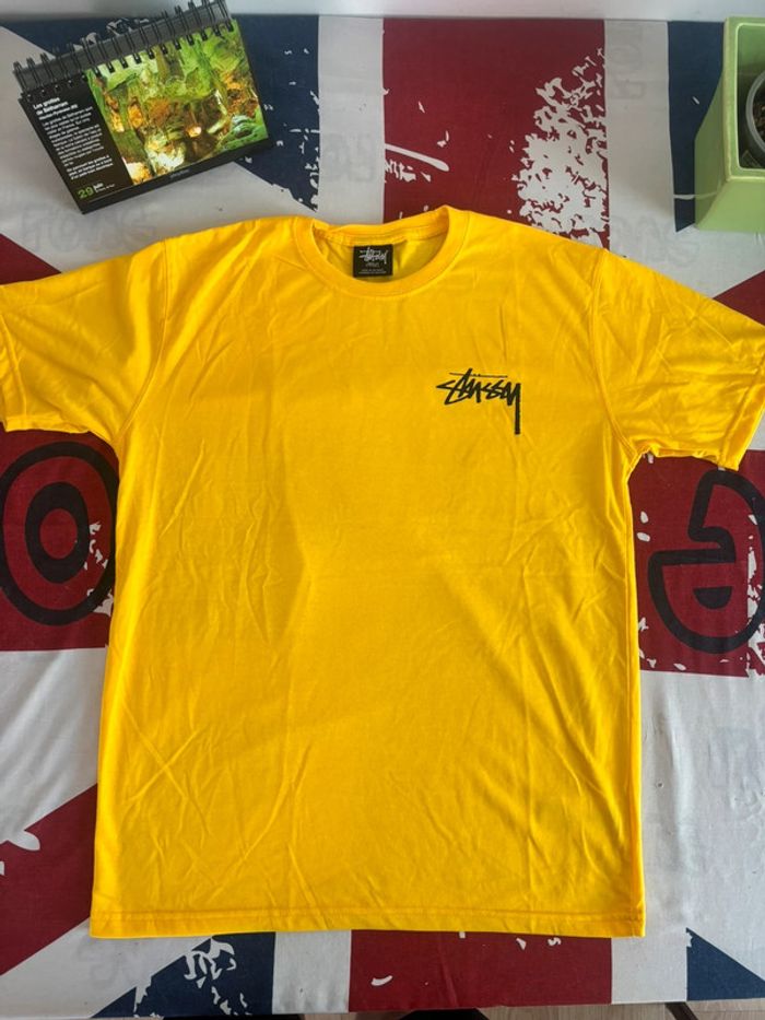 T-shirt Rework taille L jaune moutarde motif carte «as de pique» - photo numéro 2