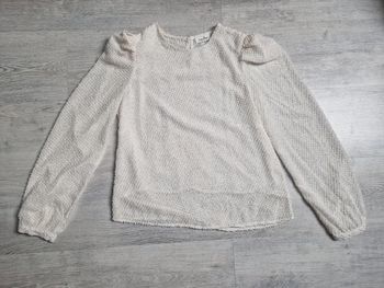 Magnifique blouse neuve Emma et Ella S écrue avec fils dorés