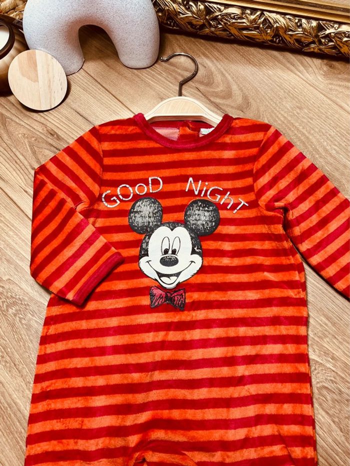 Taille 12 mois lot de 2 pyjamas velours garçon Disney rouge gris orange * Mickey * 💙 - photo numéro 2