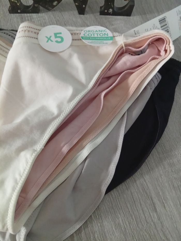 Joli lot de 5 culottes coton organic - photo numéro 4