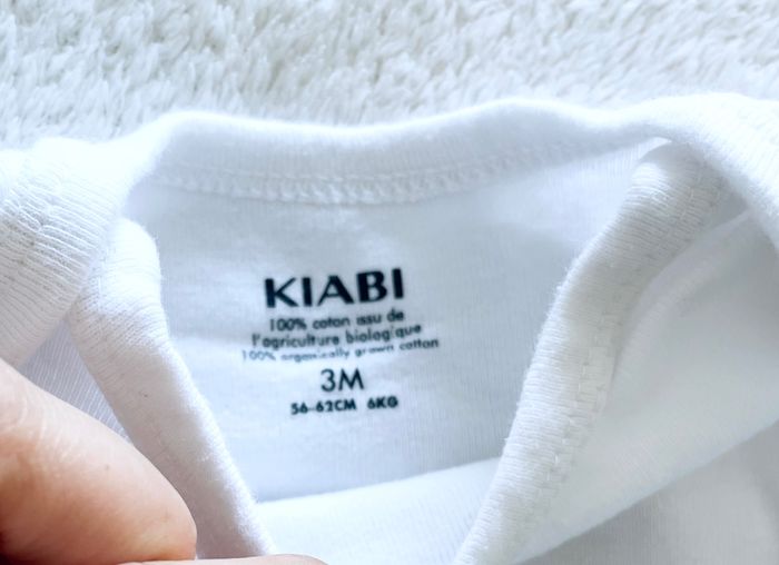 lot de 3 body blanc manches courtes « Kiabi » T3 mois - photo numéro 2