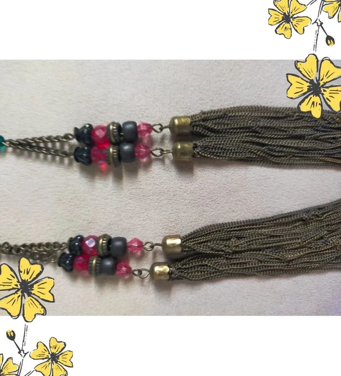 Boucles d’oreilles longues bohème chic – Collection Reflets de Lavande - photo numéro 4
