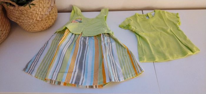 Ensemble robe + t-shirt vert Ning Nang T6M