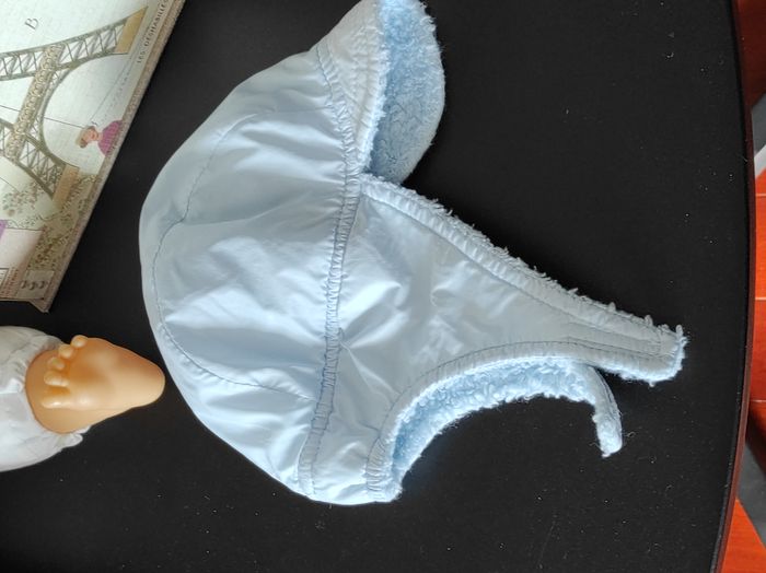 Bonnet aviateur bébé garçon 1-3 mois – bleu, très bon état - photo numéro 3