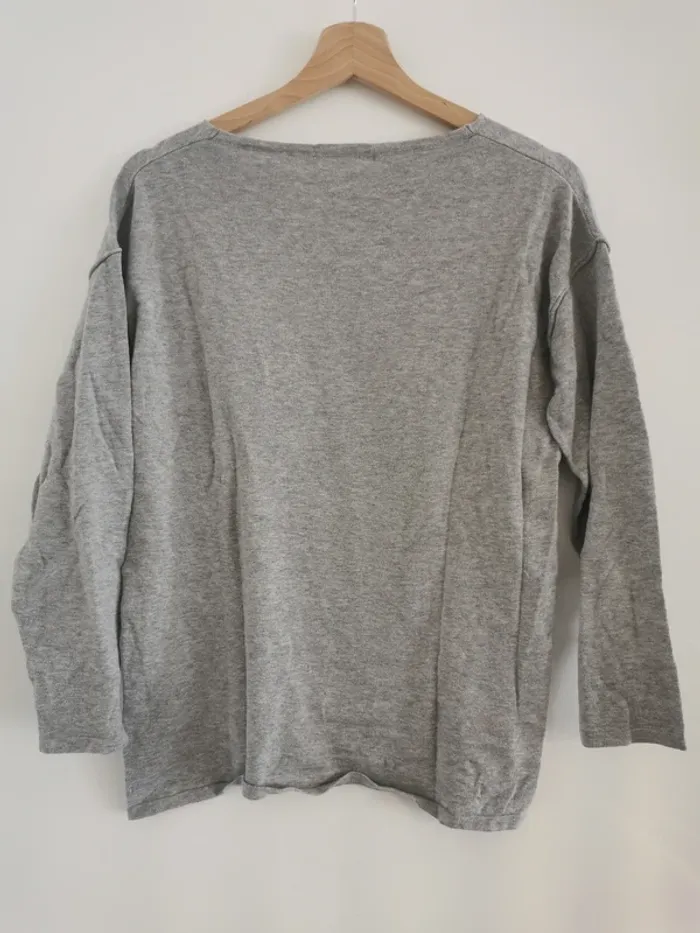 Pull col V gris - photo numéro 2