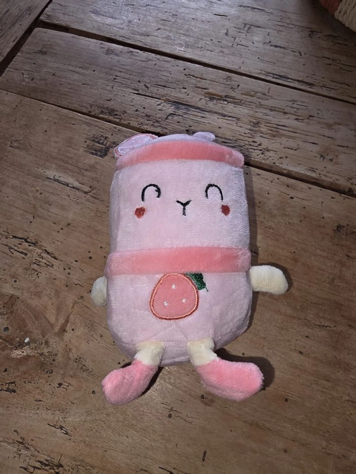 🍓 Peluche Bubble Tea Fraise Kawaii | Porte-clés mignon | Peluche sac | Collection kawaii