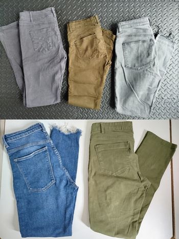 Lot de 5 pantalons jeans t.38 kaki jean, gris