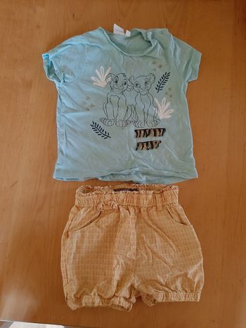 T-shirt et Short 18 mois