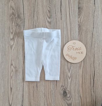 Legging blanc bébé garçon mixte 3mois