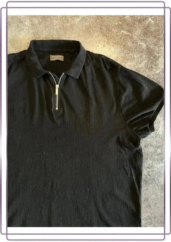 T shirt polo noir homme Primark taille M Men T-shirt Maglietta uomo Herren-T-Shirt