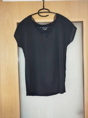T-shirt femme noir neuf Camaïeu taille XS