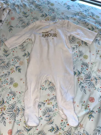 Pyjama rose pâle « mon petit amour »