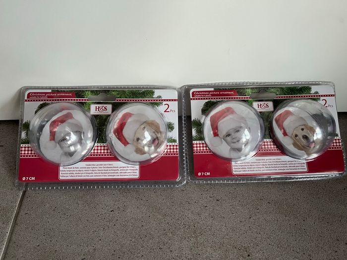 Lot 4 boules de Noël à personnaliser neuves