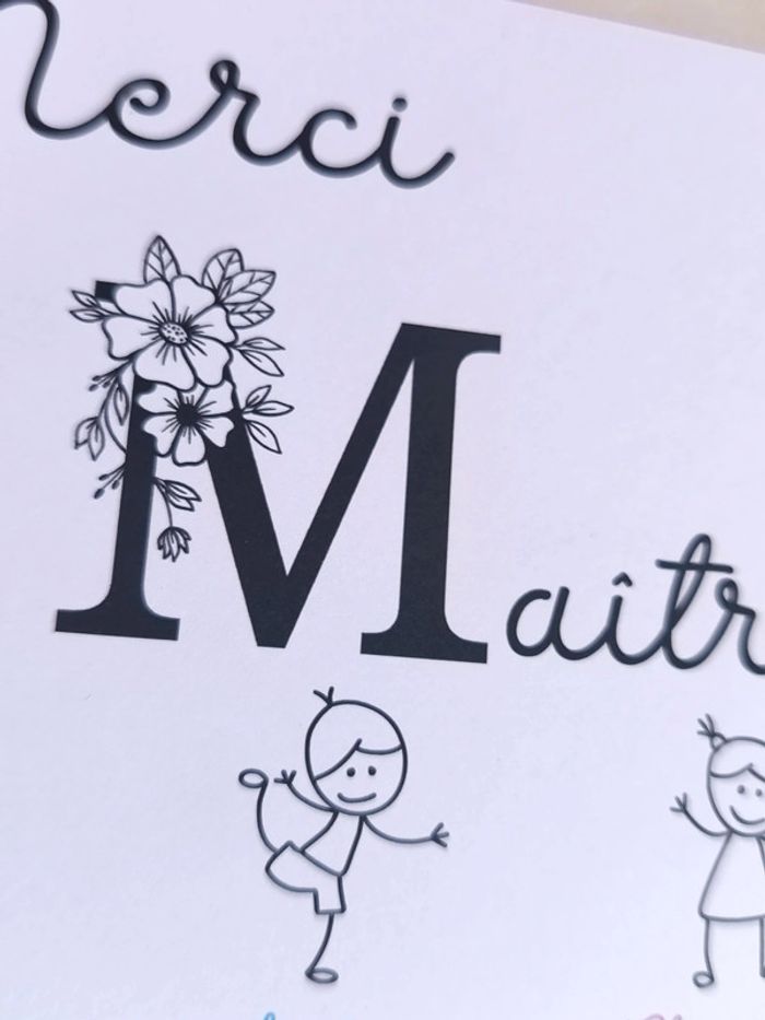 Magnifique Affiche format A4 cadeau Maître - photo numéro 3