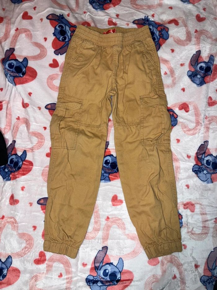 Pantalon cargo fille tissaia moutarde camel 8 ans