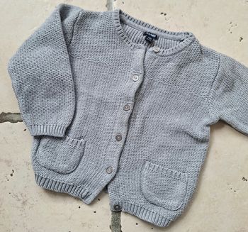 Gilet maille Kiabi gris fille - 24 mois