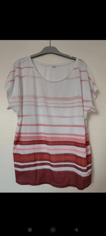 Tee shirt fluide blanc et bordeaux taille 50/52