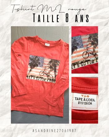 T-shirt manches longues rouge