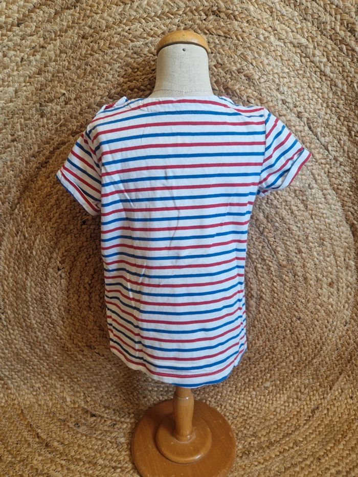 Tee-shirt blanc à rayure plage fille sergent major 6 ans - photo numéro 3