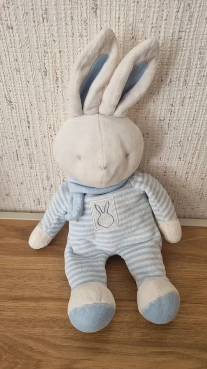 Peluche lapin bleu - photo numéro 2