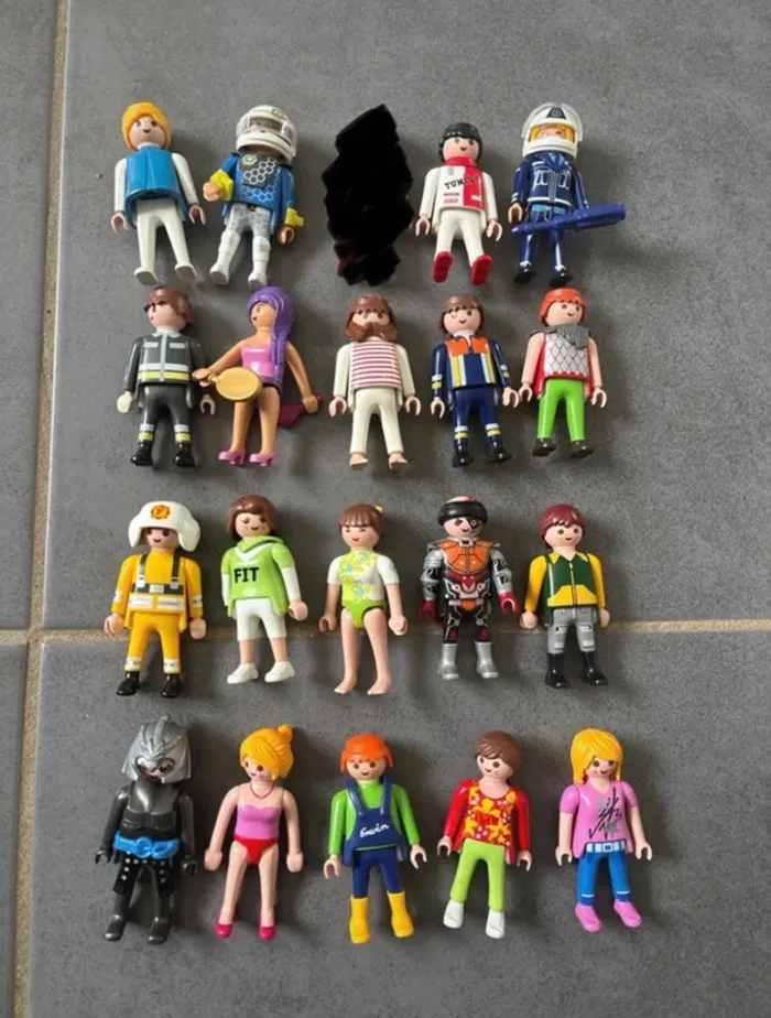 Personnages playmobil enfants adulte animaux chevaux, poulain - photo numéro 9