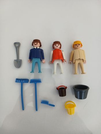 Lot Vintage Playmobil 1974 - Figurines & Accessoires Chantier/Ferme