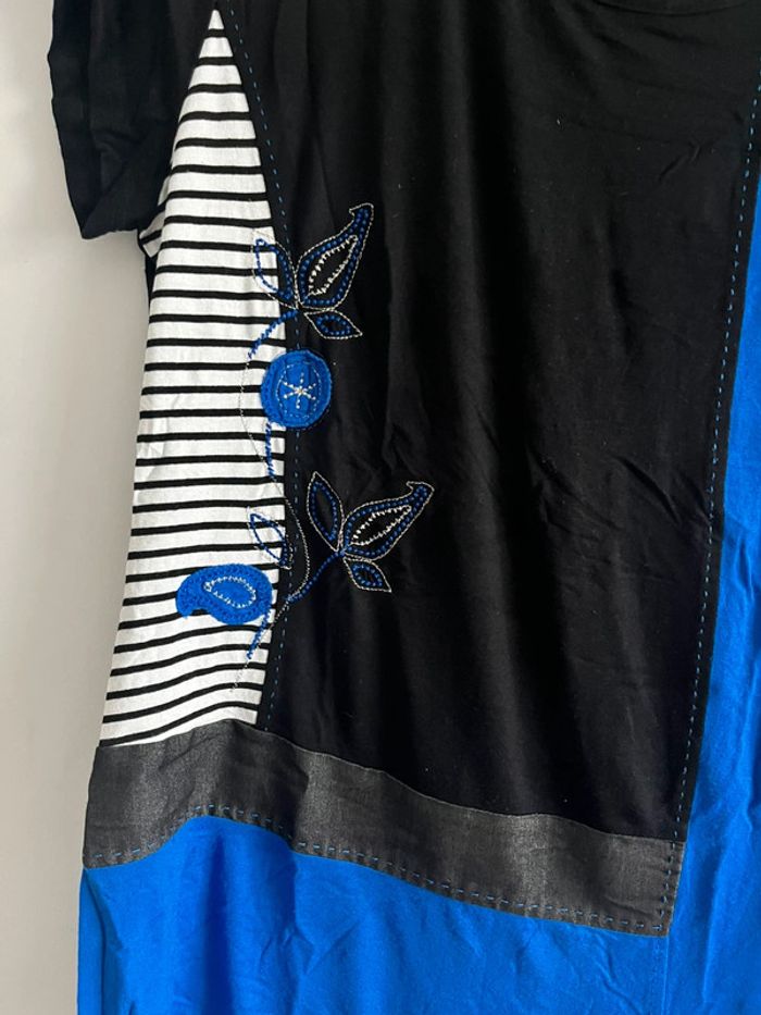 Blouse manches courtes Bleu Bonheur femme taille 46-48 - photo numéro 3