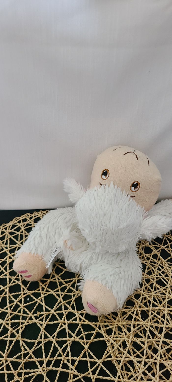 Peluche mouton SANODIANE blanc beige poche ventre - photo numéro 2