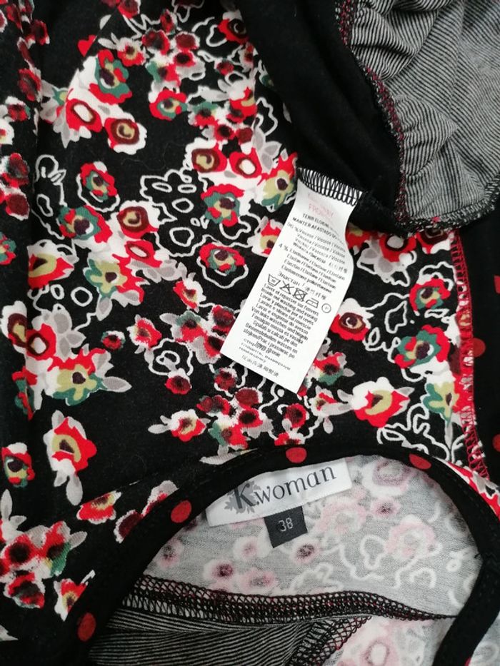 Robe été noir et rouge, fleurie et à pois, 38 - photo numéro 6