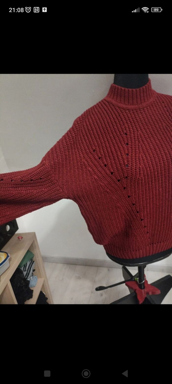 Pull bordeaux Jennyfer S - photo numéro 4