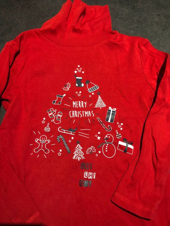 T shirt de Noël manches longues col roulé 6 ans - photo numéro 2