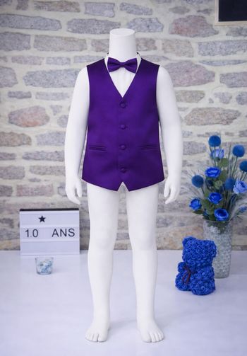 Ensemble gilet et nœud de papillon violet Garçon taille 10 ans marque Spartoo 🎸