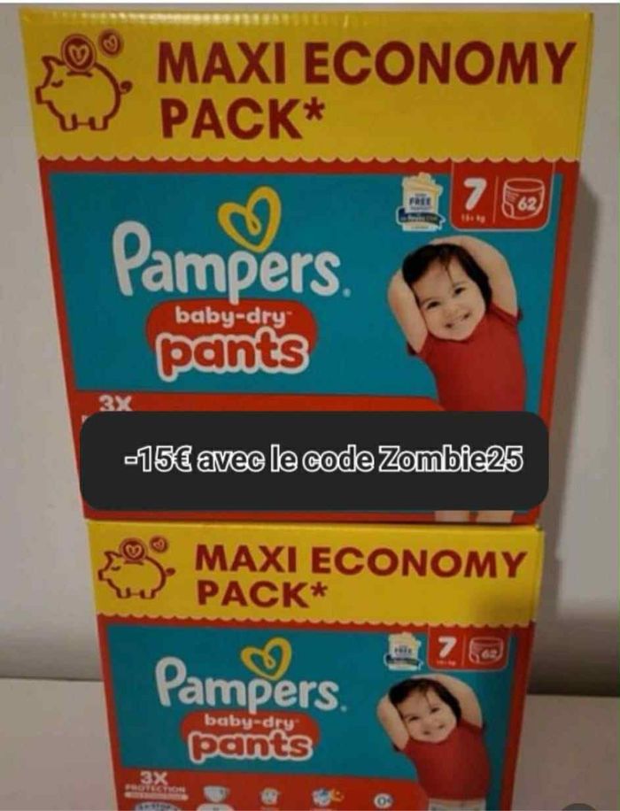 Deux carton de couche maxi economy taille 7  culotte