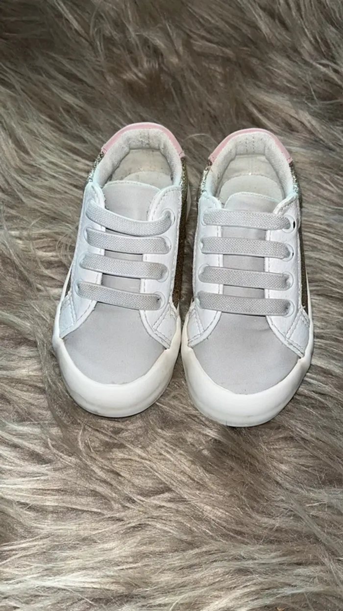 Basket Cotton on t22 doré , blanche et rose