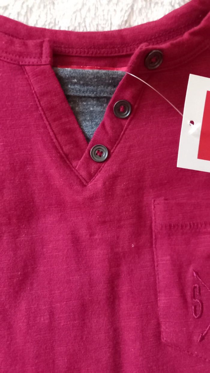 T-Shirt garçon- Manches longues- bordeaux-Taille : 10 ans Tissaia - photo numéro 2