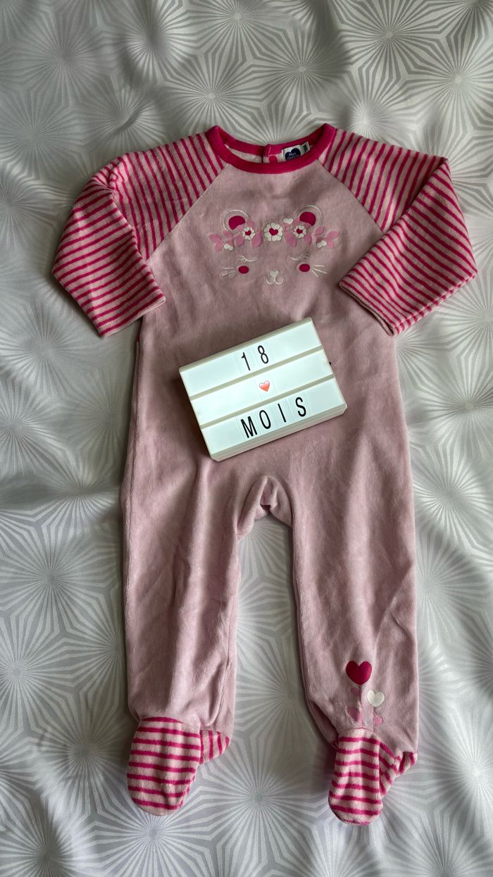Pyjama velours fille 18 mois