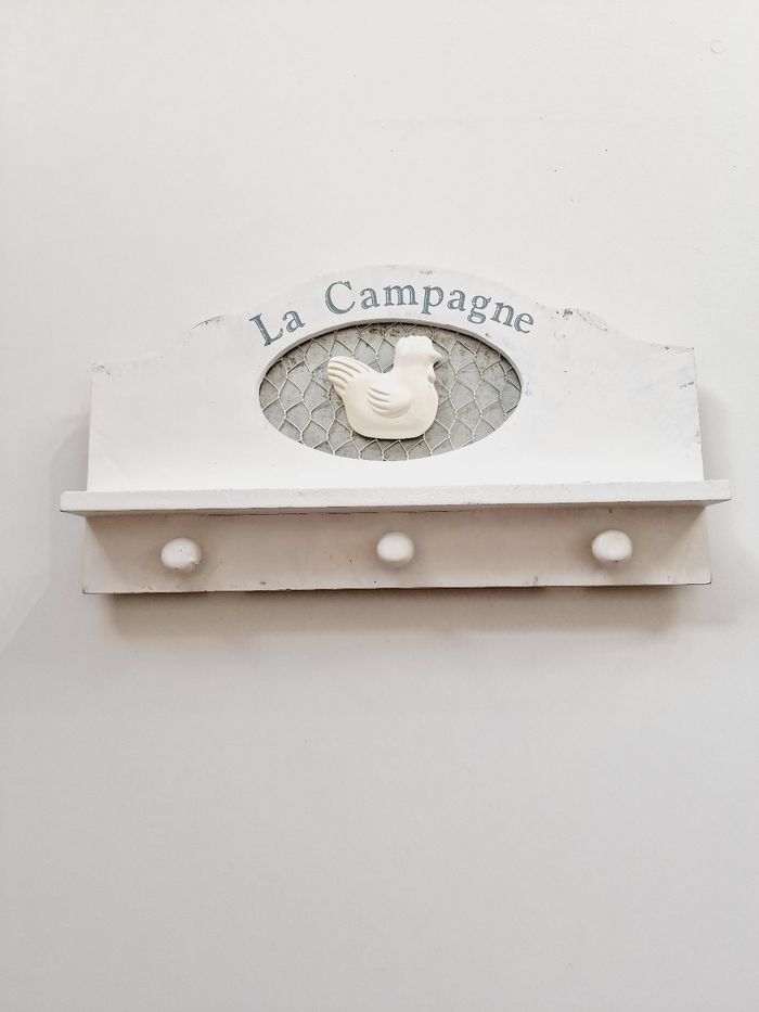 Porte-manteaux mural "La Campagne" - Bois blanc - photo numéro 2