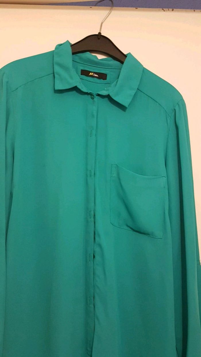 Chemisier femme manche longue vert taille 40 MIM - photo numéro 2