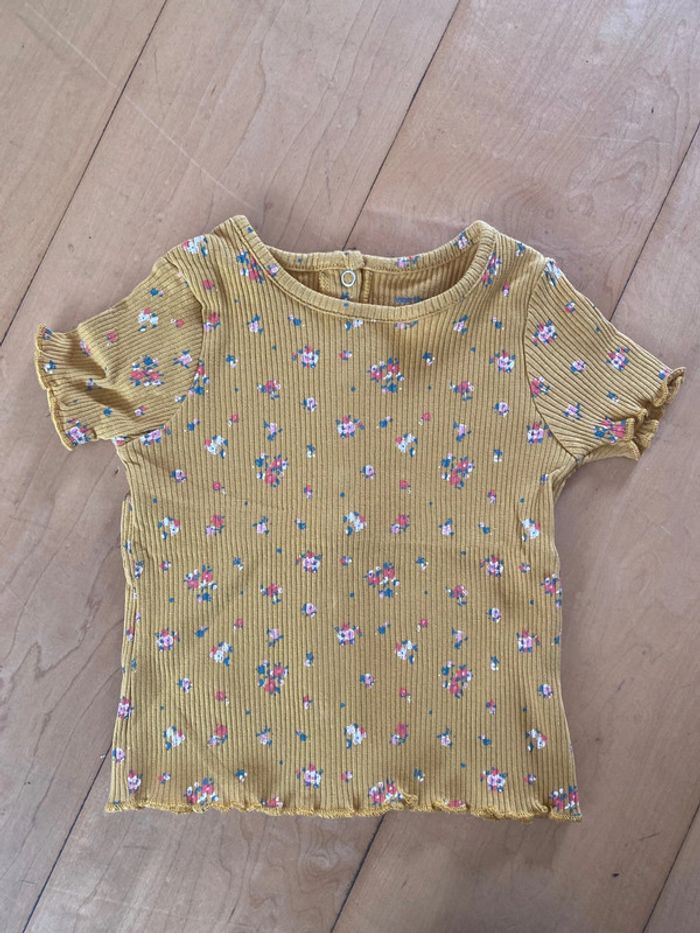 Tee-shirt fleuri - 9 mois - Vertbaudet