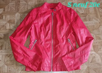 Veste rouge cuir taille s