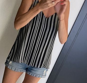 Débardeur femme noir blanc taille 38 H&M
