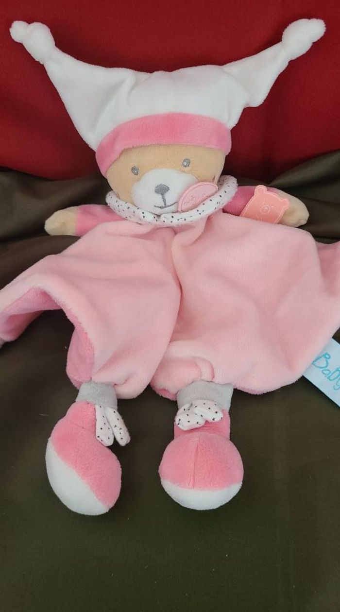Baby'Nat - Brioche l'ours Doudou rose - photo numéro 4