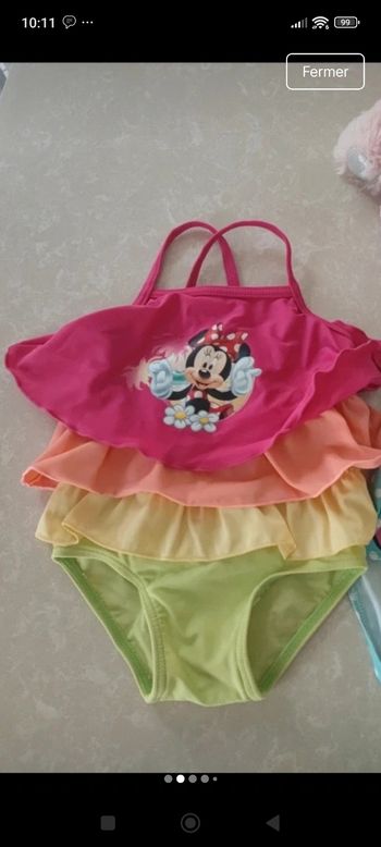 🌺superbe maillot de bain minnie 18 mois 