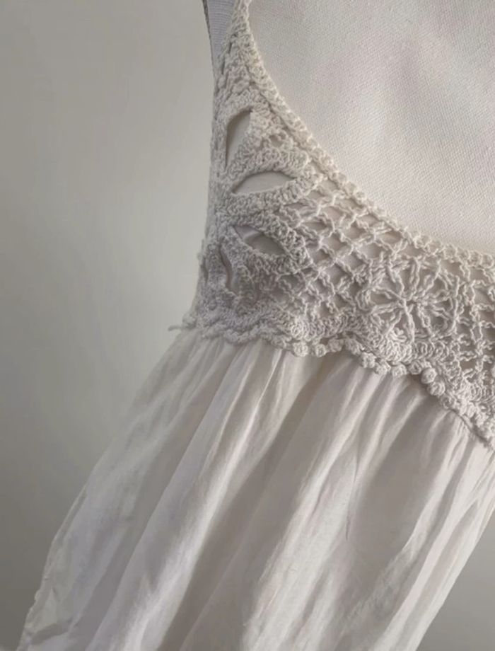 Robe blanche en crochet Vintage T38 - photo numéro 3