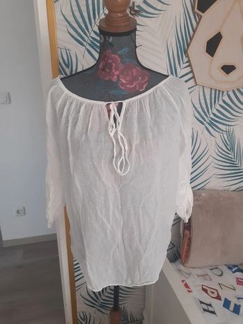 Blouse transparente L blanche